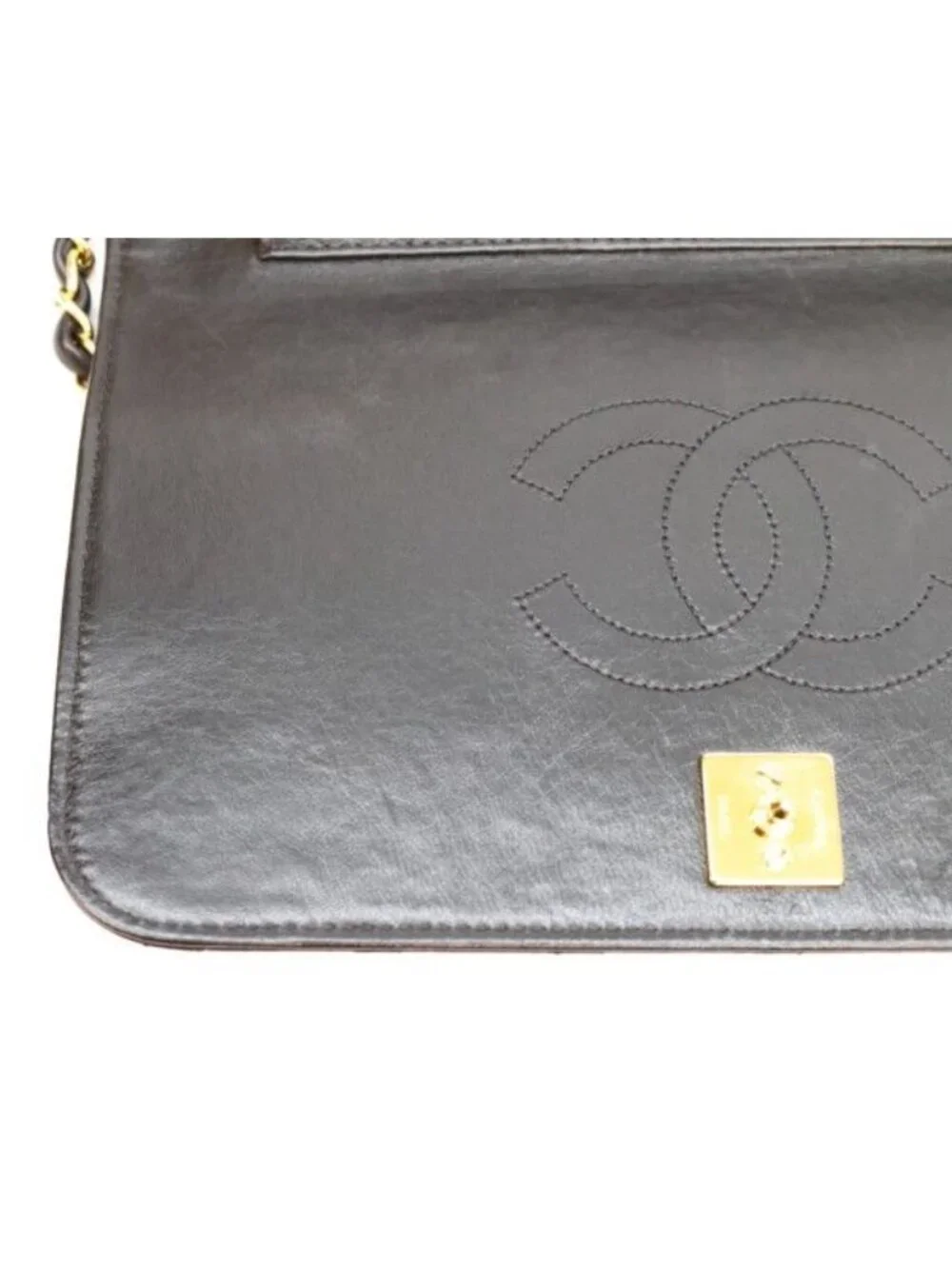 Chanel Black Lamb Full Flap Push Lock Quilted 23